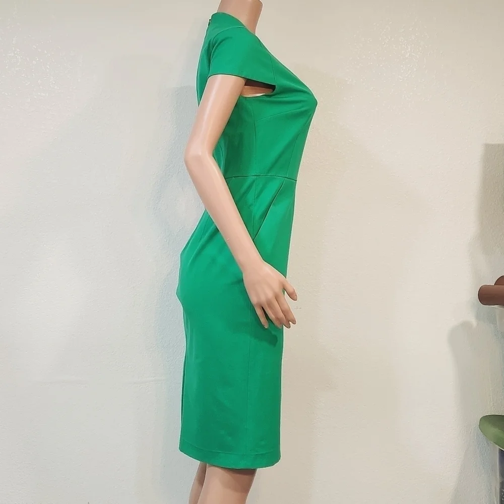 J.Crew Factory Cap Sleeve V-Neck Sheath Dress in Bi-stretch Cotton Sz 2